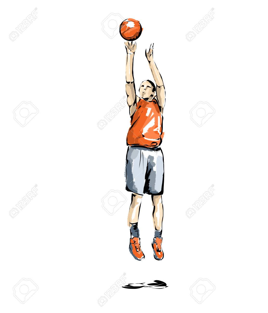 バスケットボールのストックイラスト素材 バスケ かっこいい イラスト 画像
